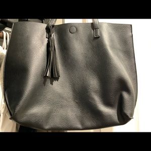 Black leather bag